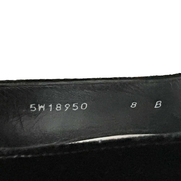 Stuart Weitzman Velvet Slip On Heels Shoes Pumps Black Square Toe Cutout Sz 8 B - Picture 11 of 12